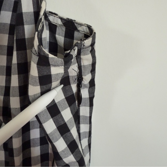 ⚪️ Guess Black & White Gingham Tie Front Mini Dress – Adjustable Straps - Picture 7 of 10